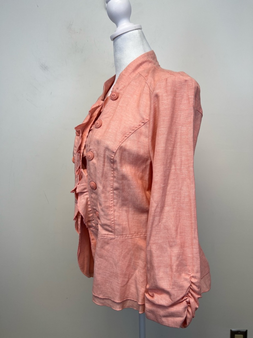 Maurices Light Salmon / Coral Jacket with Buttons & Ruffles New with Tags XL - Picture 11 of 14